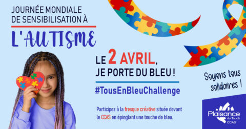 Journée nationale de sensibilisation à l'autisme le 2 avril, je porte du bleu.